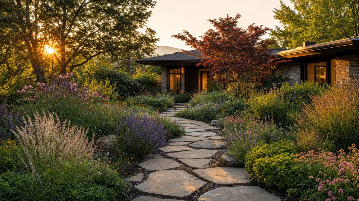 Illustrative landscaping concept interior or outdoor space